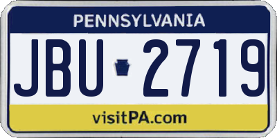PA license plate JBU2719