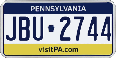 PA license plate JBU2744