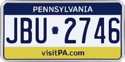 PA license plate JBU2746
