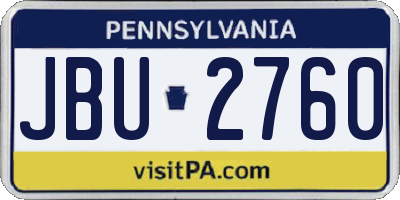 PA license plate JBU2760