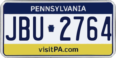 PA license plate JBU2764