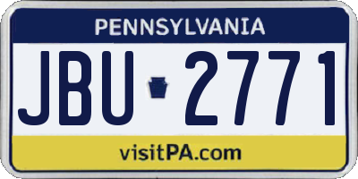 PA license plate JBU2771