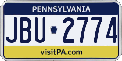 PA license plate JBU2774