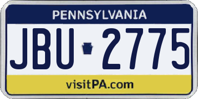 PA license plate JBU2775