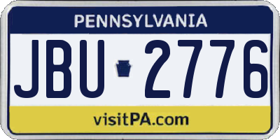 PA license plate JBU2776