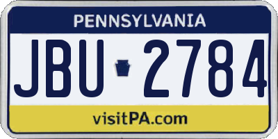 PA license plate JBU2784