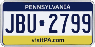 PA license plate JBU2799