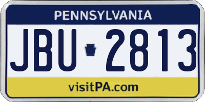PA license plate JBU2813