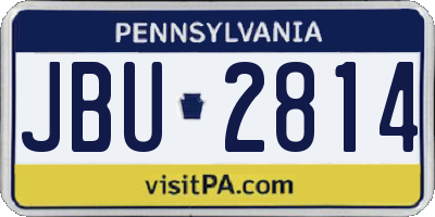 PA license plate JBU2814