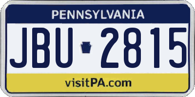 PA license plate JBU2815