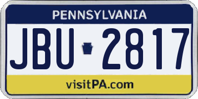 PA license plate JBU2817