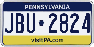 PA license plate JBU2824