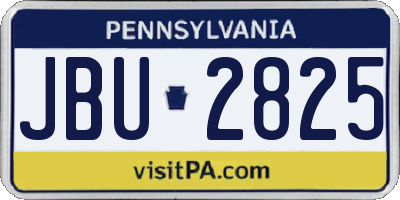 PA license plate JBU2825