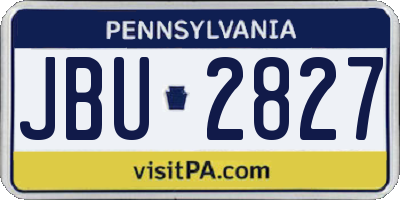 PA license plate JBU2827