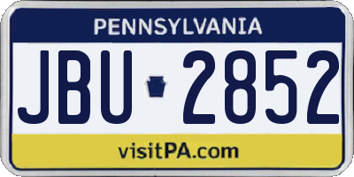 PA license plate JBU2852