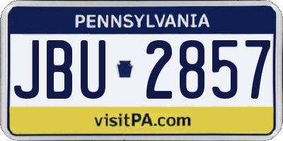 PA license plate JBU2857