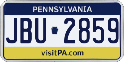PA license plate JBU2859