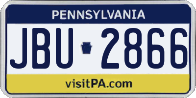 PA license plate JBU2866