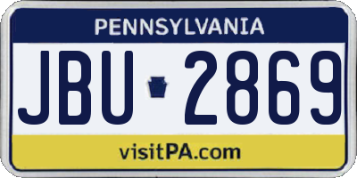 PA license plate JBU2869