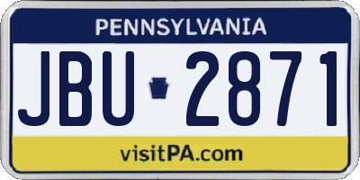PA license plate JBU2871