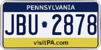 PA license plate JBU2878