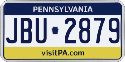 PA license plate JBU2879