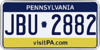 PA license plate JBU2882