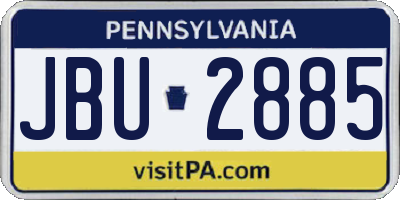 PA license plate JBU2885