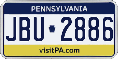 PA license plate JBU2886