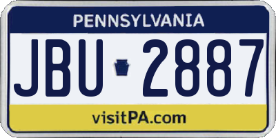PA license plate JBU2887