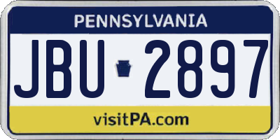 PA license plate JBU2897