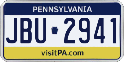 PA license plate JBU2941