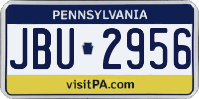 PA license plate JBU2956