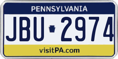 PA license plate JBU2974