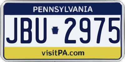 PA license plate JBU2975