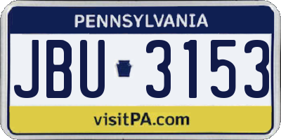 PA license plate JBU3153