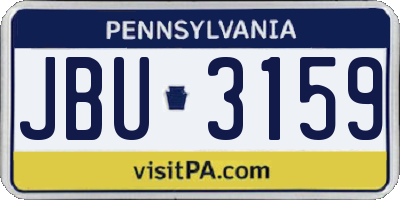 PA license plate JBU3159