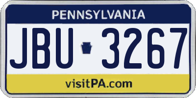 PA license plate JBU3267