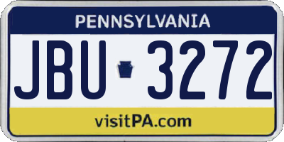 PA license plate JBU3272