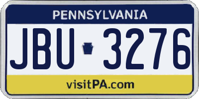 PA license plate JBU3276
