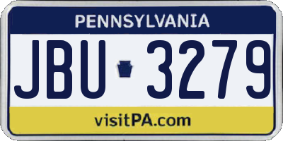 PA license plate JBU3279