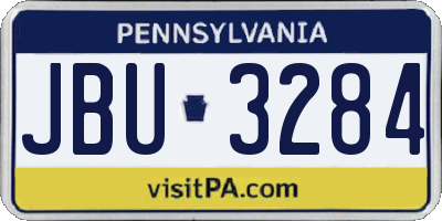 PA license plate JBU3284