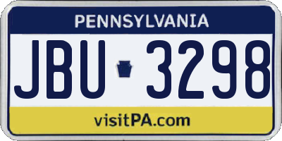 PA license plate JBU3298