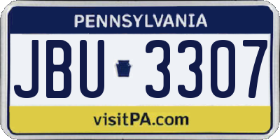 PA license plate JBU3307