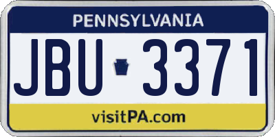 PA license plate JBU3371