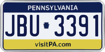 PA license plate JBU3391