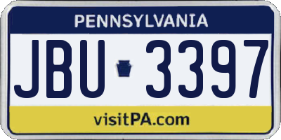 PA license plate JBU3397