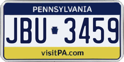 PA license plate JBU3459
