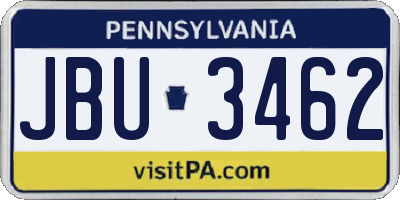 PA license plate JBU3462