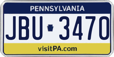 PA license plate JBU3470